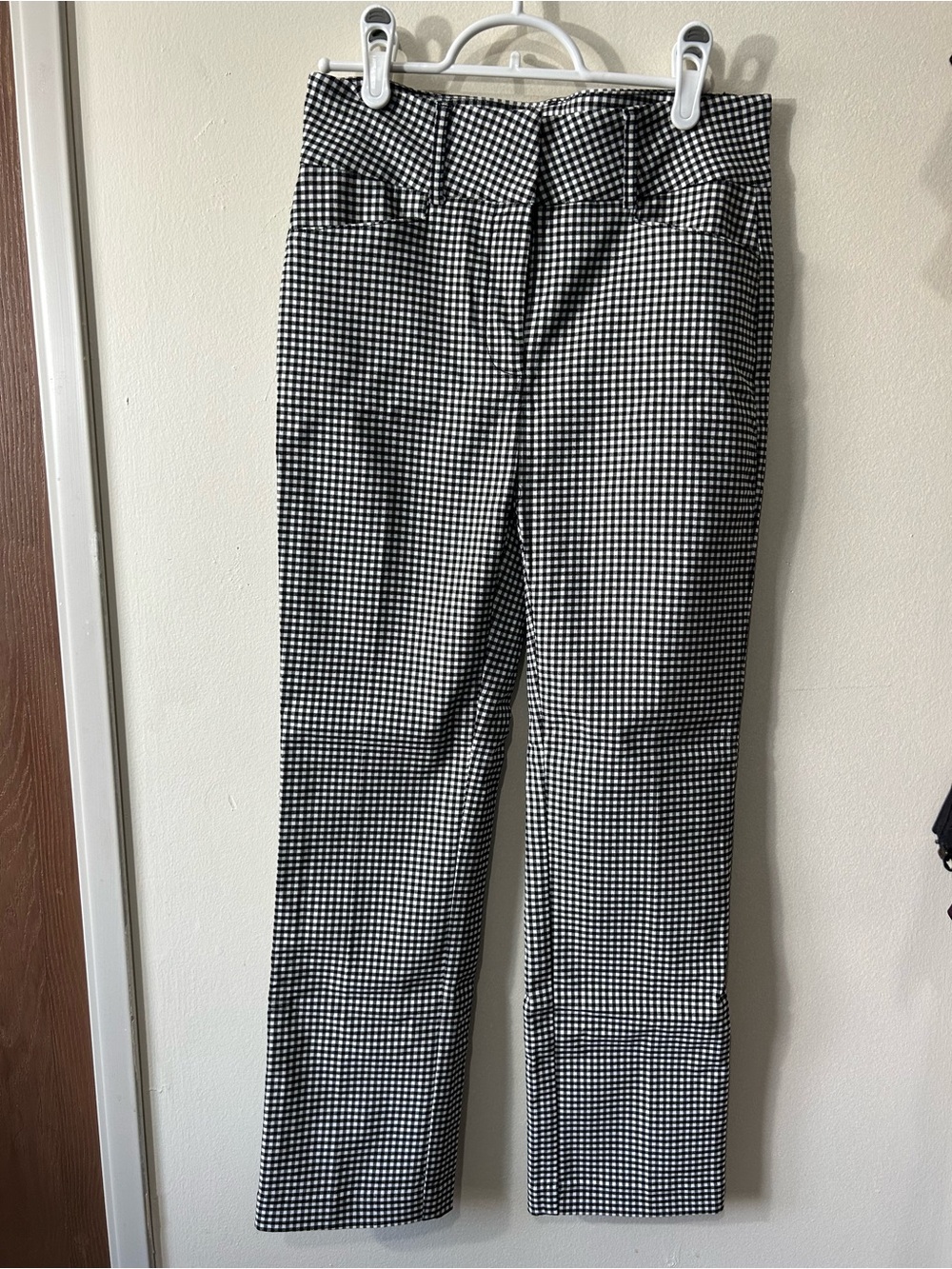 SUZY SHIER Black and White Gingham Women’s Dress Pants